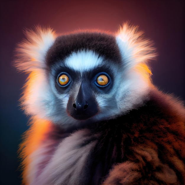 Portrait of one madagascar's lemur Generative Ai Art