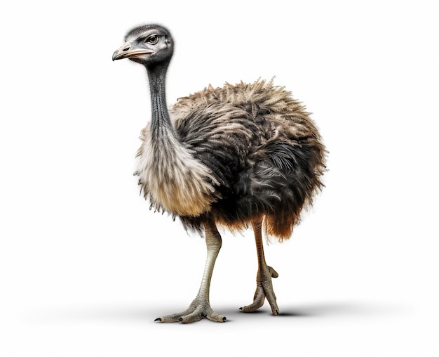 Portrait Of A Ostrich On White Background