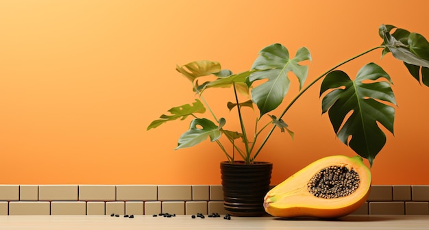 Portrait of papaya Ideal for your designs banners or advertising graphics