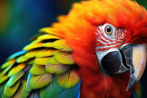 Photo portrait of a parrot closeup