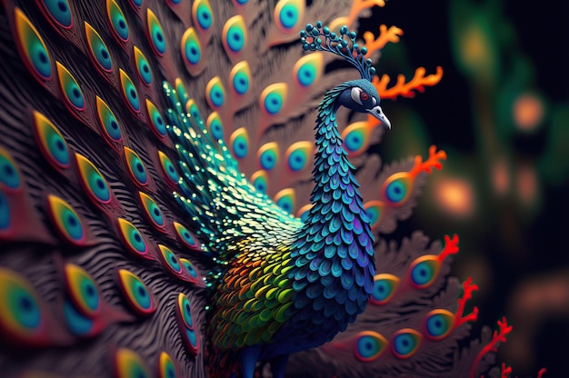 Portrait of a peacock