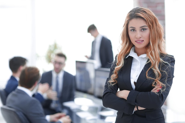 Portrait of pensive business woman