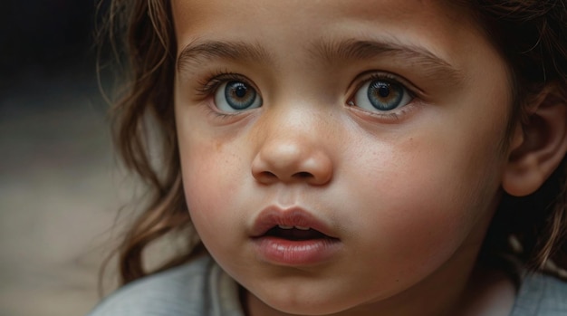 Portrait of a pensive child indoors