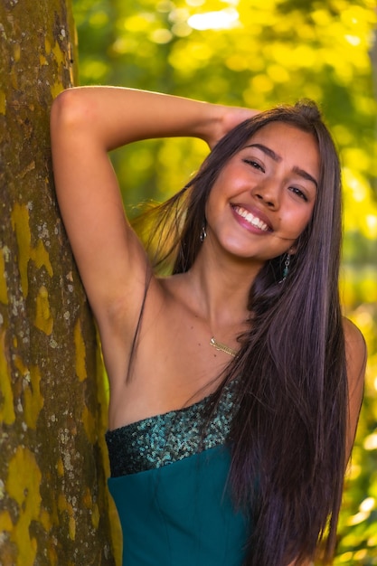 Portrait of pensive and sensual young woman vertical photo