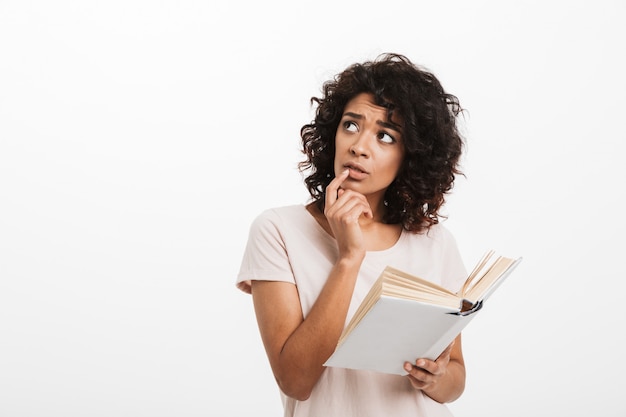 Portrait of a pensive young afro american woman