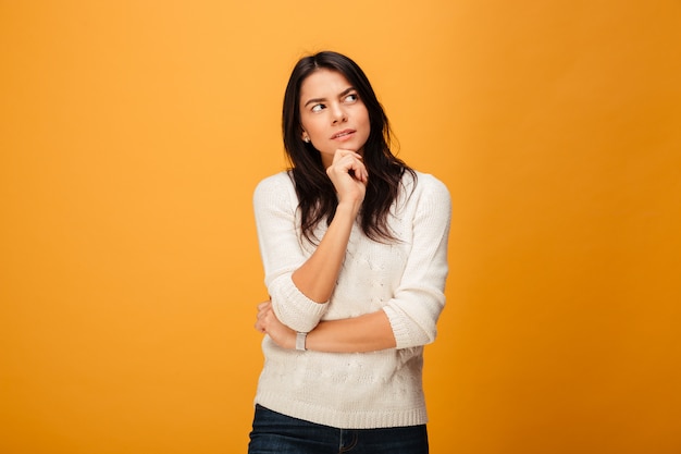 Portrait of a pensive young woman