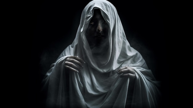 Портрет человека в темноте Страшный жуткий призрак