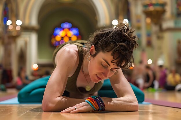 Photo portrait of person practicing yoga