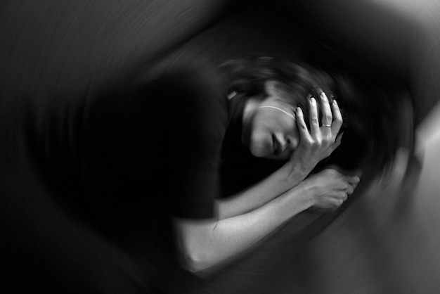 Foto ritratto di persona che soffre di depressione