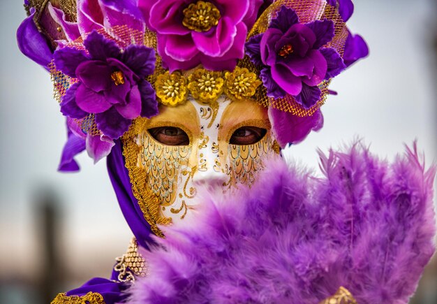 Portrait of person wearing costume during carnival