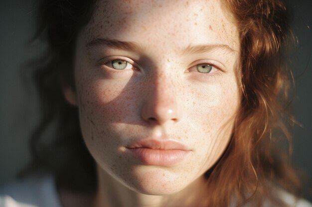 Foto ritratto di una persona con la pelle soggetta all'acne che sostiene l'educazione alla cura della pelle