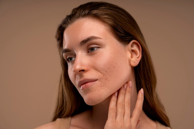 Portrait of person with dermatitis skin condition