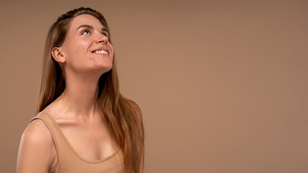 Portrait of person with dermatitis skin condition