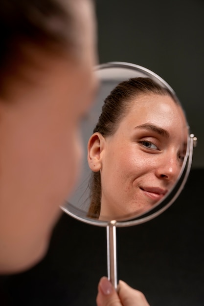 Portrait of person with dermatitis skin condition