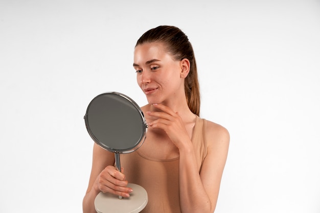 Portrait of person with dermatitis skin condition