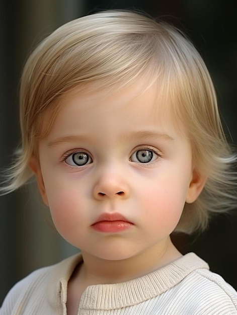 Portrait photo of american infant female straight hair