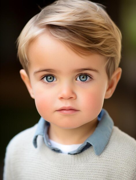 Portrait photo of american infant male straight hair