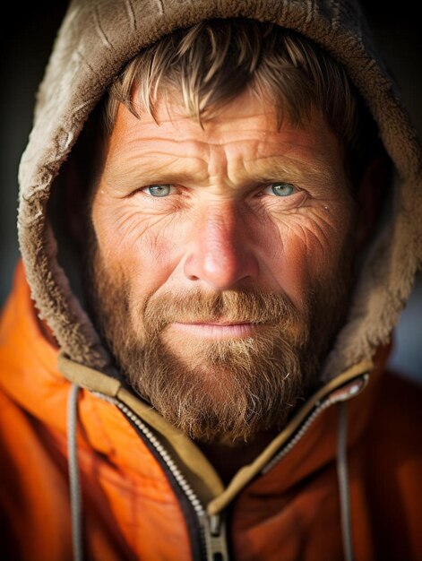 Portrait photo of argentine senior adult male wavy hair