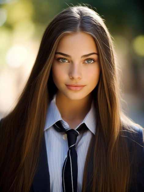 Portrait photo of argentine teenage female straight hair