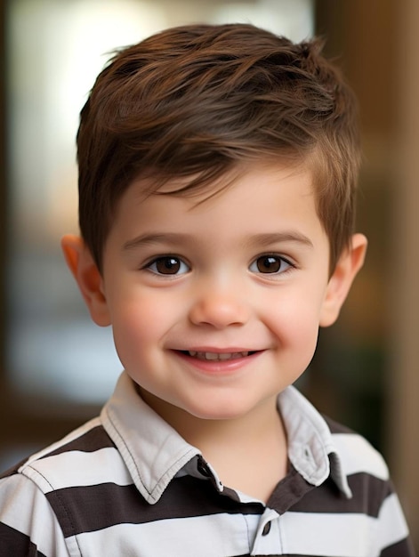 オーストラリアの幼児男性のストレートヘアの肖像写真