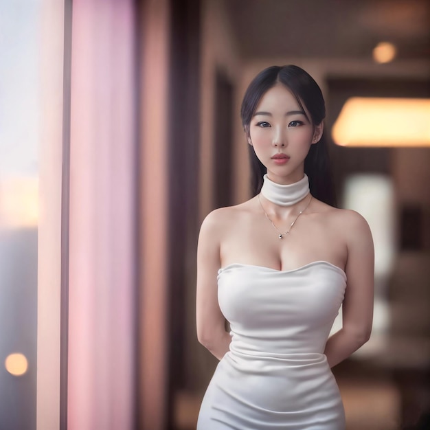 Portrait photo of beautiful asian woman generative AI