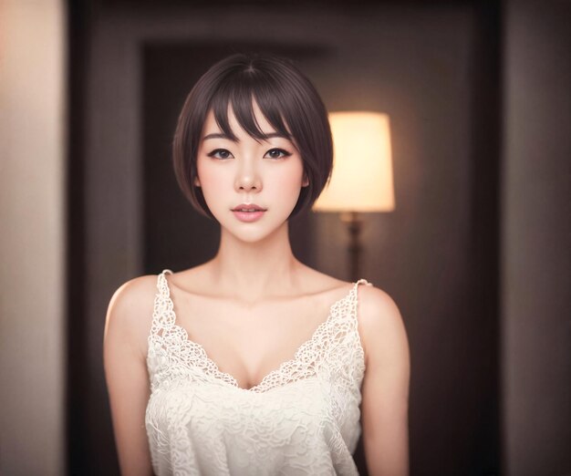 Portrait photo of beautiful asian woman generative AI