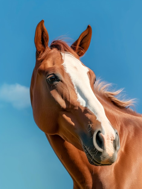 Portrait of photo of a beautiful horse