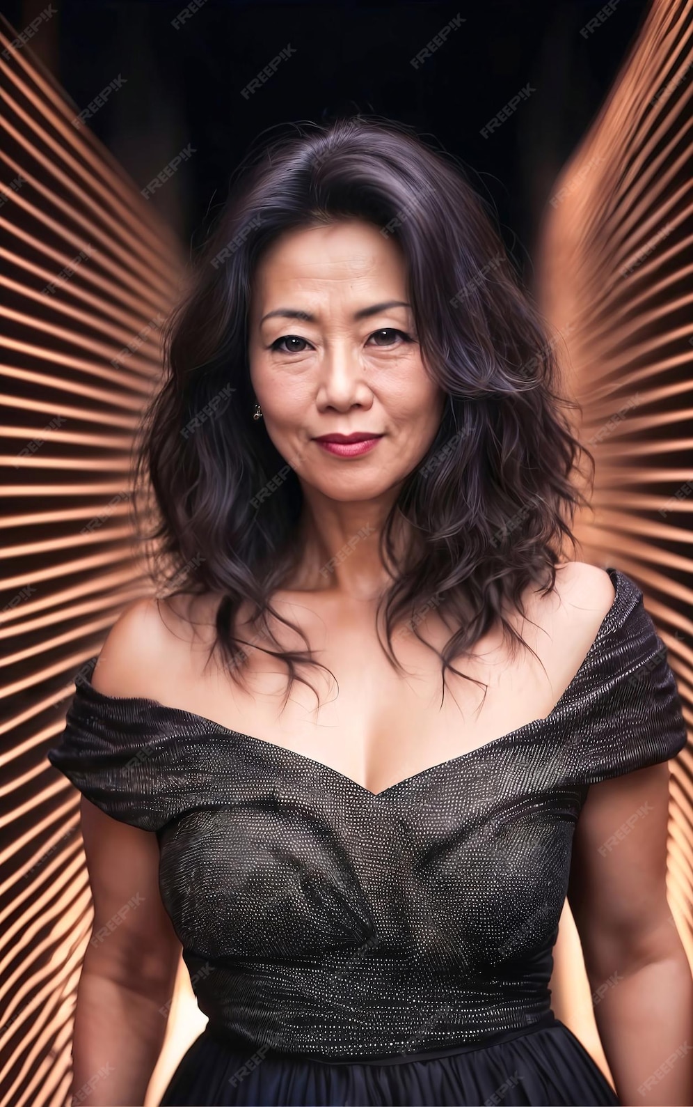 Premium Photo Portrait Photo Of Beautiful Middle Aged Adult Asian Woman Generative Ai