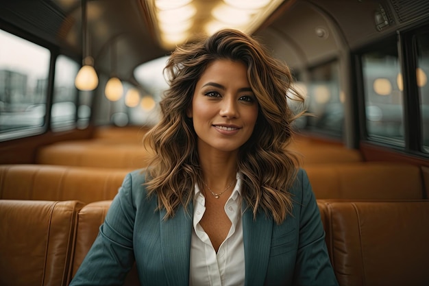 Portrait photo of beautiful woman at soft sun light