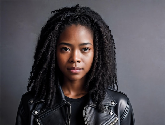 portrait photo of a black woman with dreadlocks