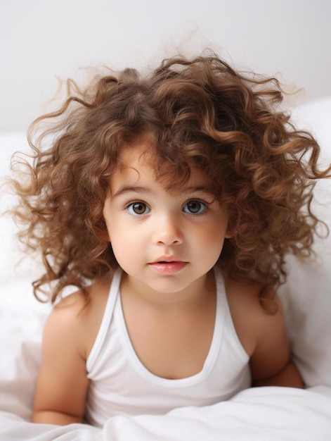 Photo portrait photo of british infant female curly hair