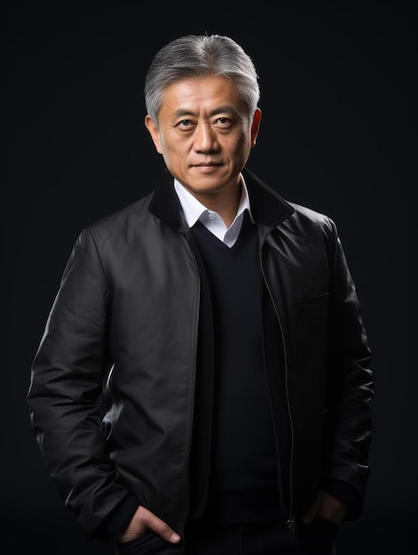 Portrait photo of chinese middle age adult male straight