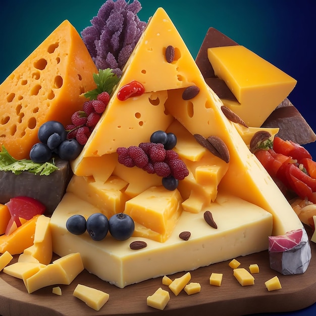 Portrait Photo delicious pieces of cheese image