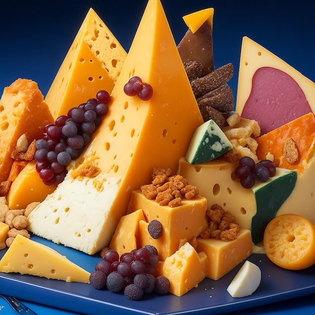 Portrait Photo delicious pieces of cheese