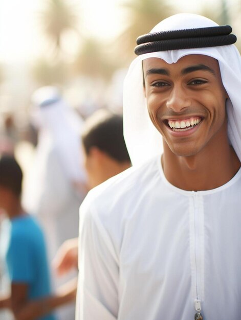 Portrait photo of emirati teenage male straight hair