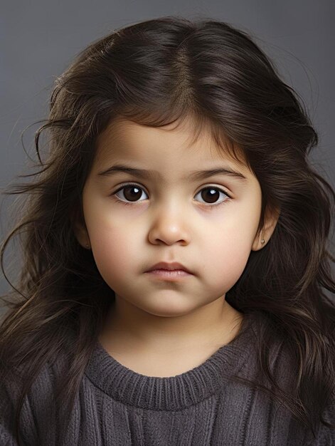 Portrait photo of indian toddler female straight hair