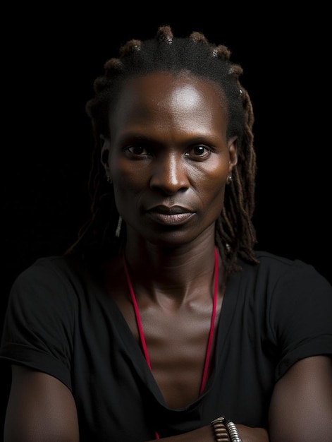 Portrait photo of kenyan middle age adult female wavy