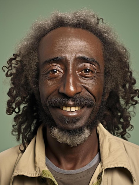 Portrait photo of kenyan middle age adult male curly