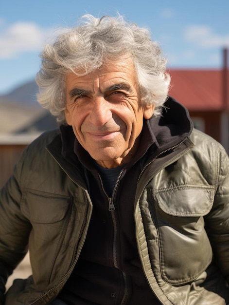 Portrait photo of lebanese senior adult male wavy hair