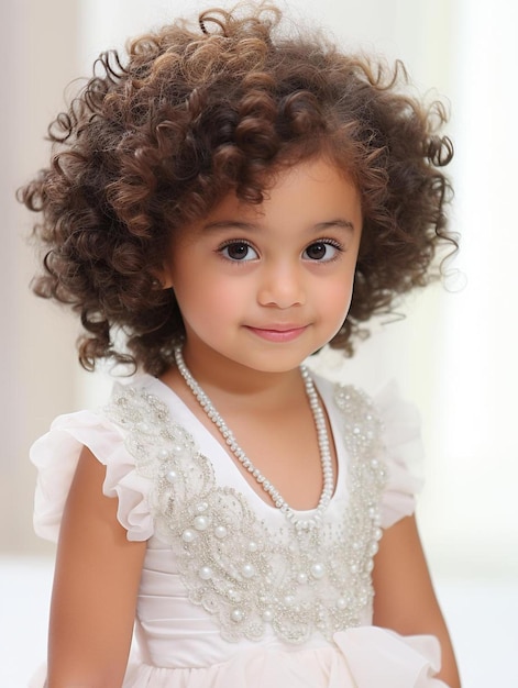 Portrait photo of malaysian infant female curly hair