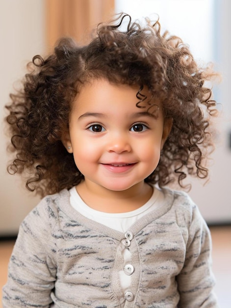 Portrait photo of malaysian infant female wavy hair