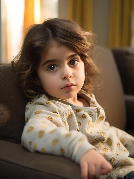 Portrait photo of mexican infant female straight hair