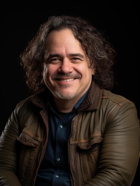 Portrait photo of mexican middle age adult male curly