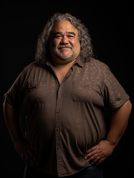 Portrait photo of mexican senior adult male wavy hair