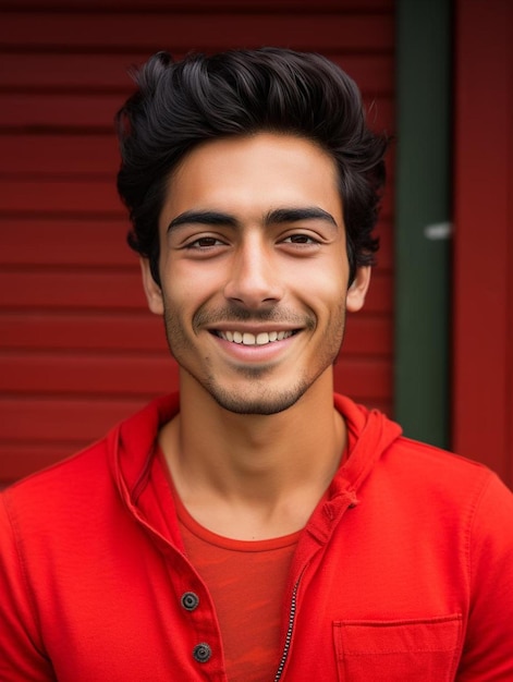 Portrait photo of mexican teenage male wavy hair