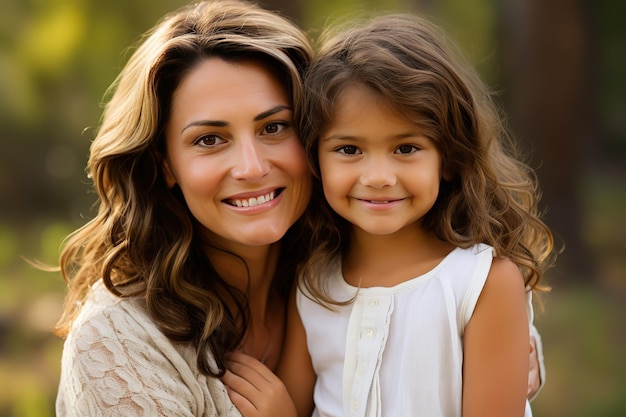 Foto foto ritratto della famiglia di mamma e figlia