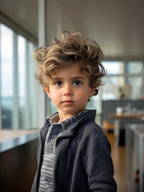 Portrait photo of new zealander infant male wavy hair