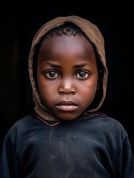 Portrait photo of nigerian child male wavy hair