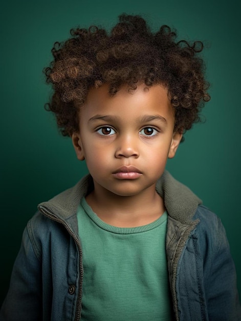 Portrait photo of nigerian child male wavy hair