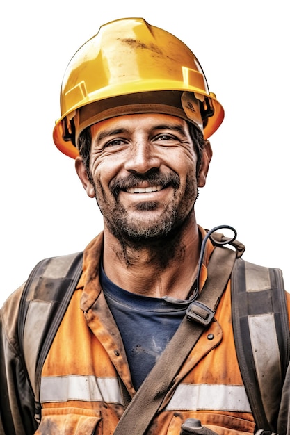 A portrait photo of a realistic smiling Construction worker